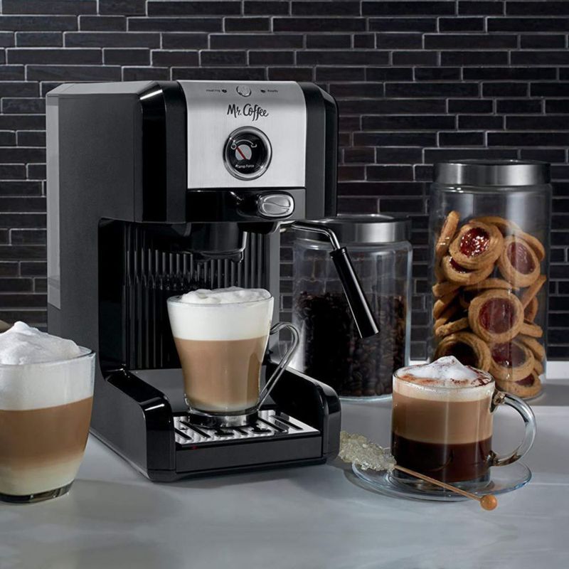 Máquina de café espresso Mr. Coffee Easy Maker Pump 15 bar cromada/negra