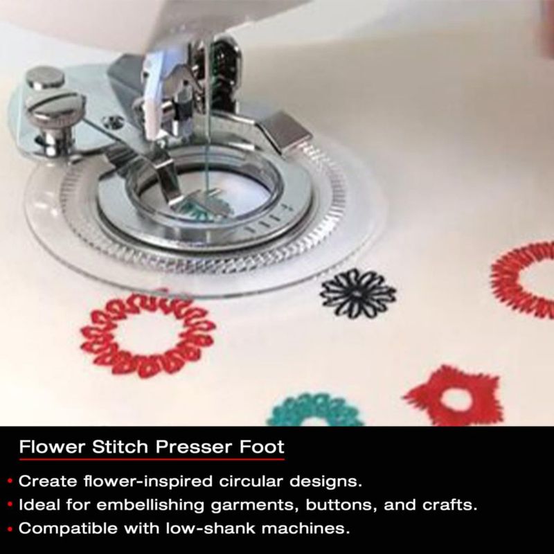 Prensatelas Flower Stitch Singer para máquinas de coser de mango bajo