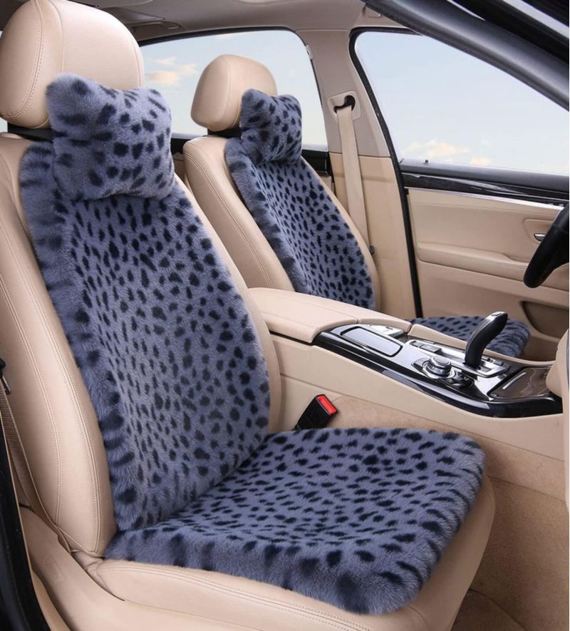 Fundas de asiento seemehappy Leopardo - Juego completo gris