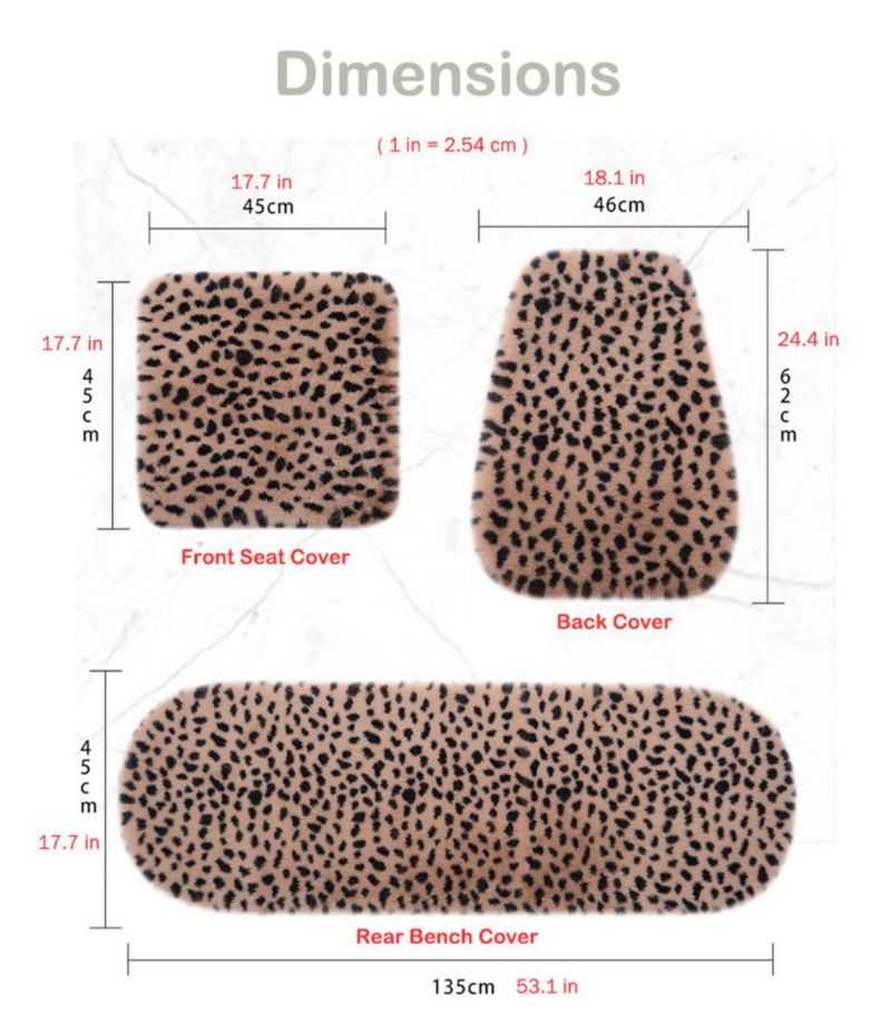Fundas de asiento seemehappy Leopardo - Juego completo gris