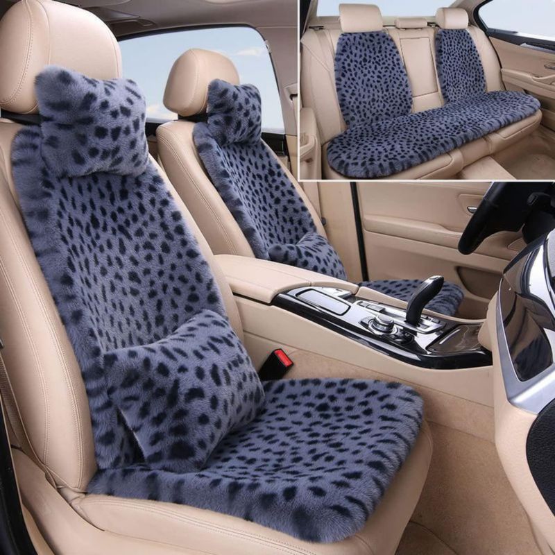 Fundas de asiento seemehappy Leopardo - Juego completo gris