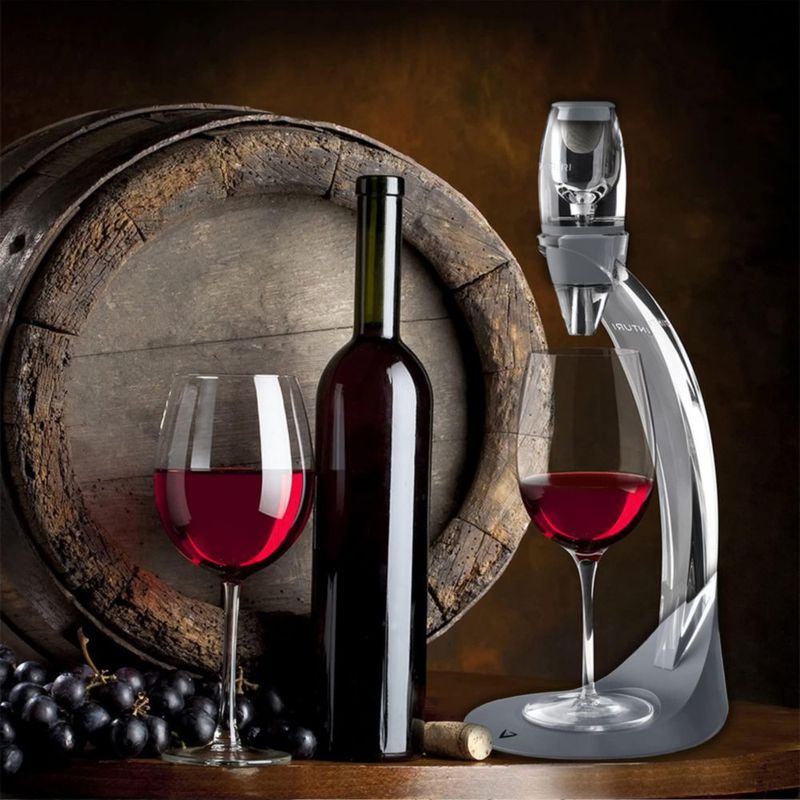 Juego de vertedores Vinturi Deluxe Essential para vino tinto con decantador en forma de torre