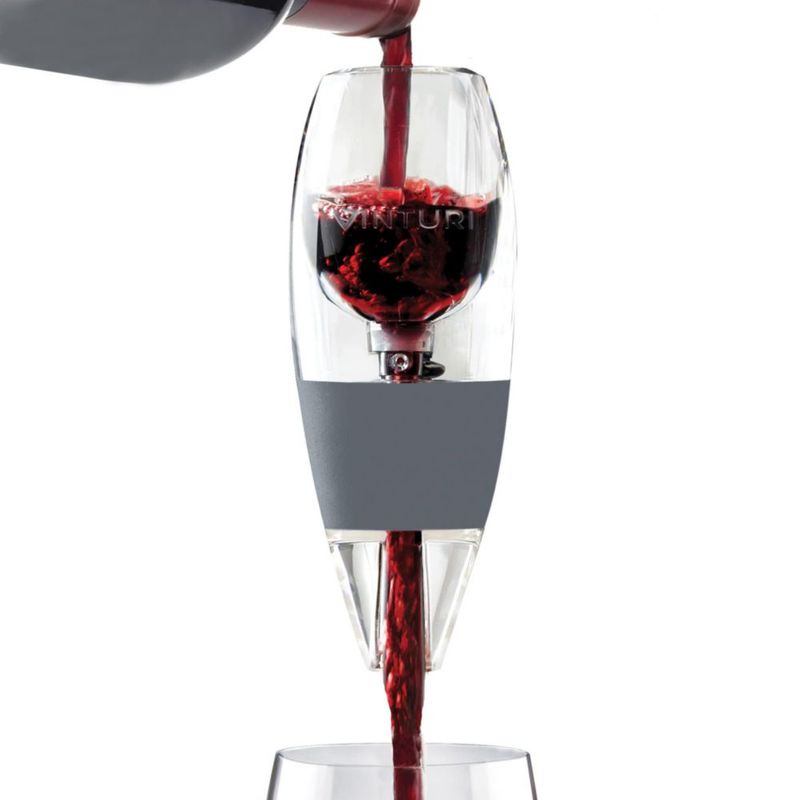 Juego de vertedores Vinturi Deluxe Essential para vino tinto con decantador en forma de torre