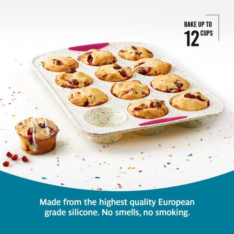 Molde para muffins Trudeau de 12 cavidades Confetti/Fucsia