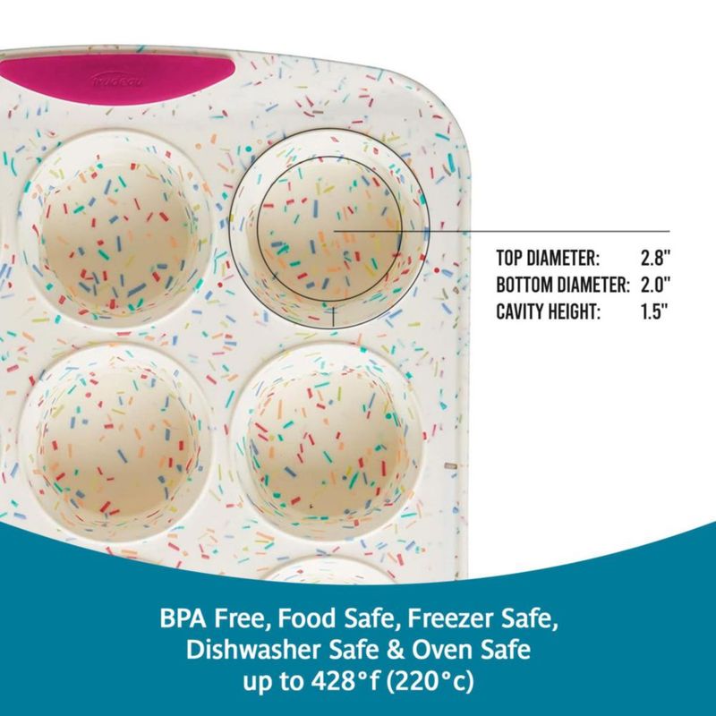 Molde para muffins Trudeau de 12 cavidades Confetti/Fucsia