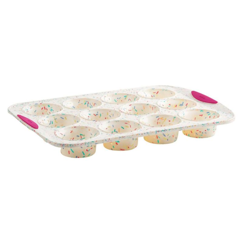 Molde para muffins Trudeau de 12 cavidades Confetti/Fucsia