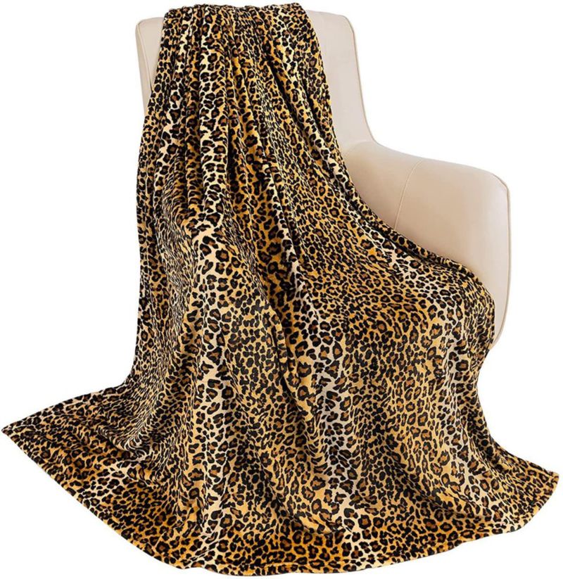 MANTA MACEVIA 152x127 cm Estampado de leopardo Forro Polar 260 GSM