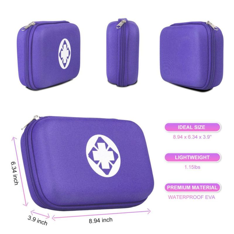 Botiquín de primeros auxilios YIDERBO Car-Home Survival 273 piezas morado
