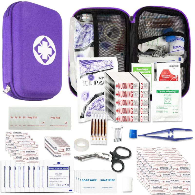 Botiquín de primeros auxilios YIDERBO Car-Home Survival 273 piezas morado