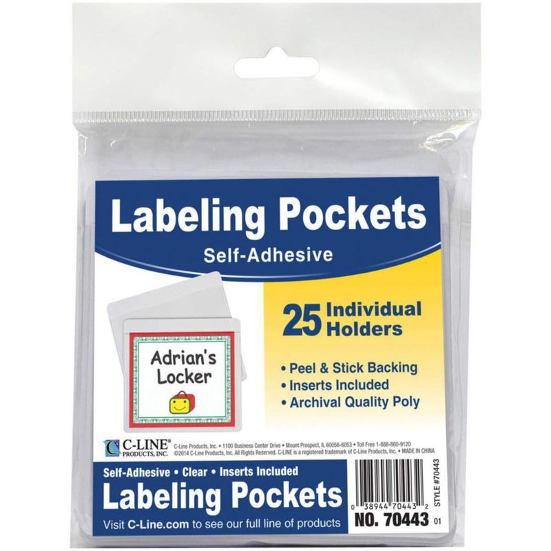 Labeling Pockets C-Line 70443 autoadhesivas 35 x 275 pulgadas 25 unidades