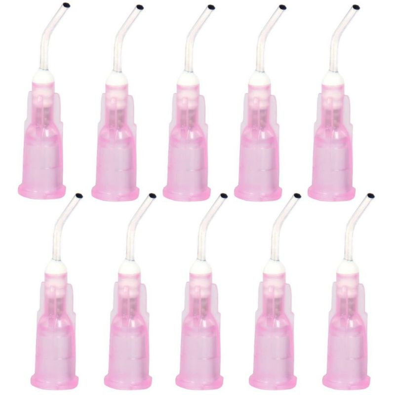 Punta dispensadora CIETER 300 uds 18G curva rosa