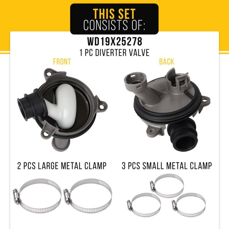 Kit de Válvula de Desvío para Lavavajillas VALVE PartsBroz WD19X25278