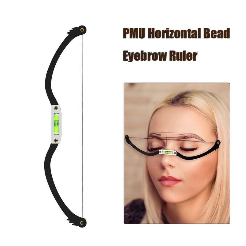 Regla de cejas BOLUOYIN para mapeo de microblading y PMU (Negro)