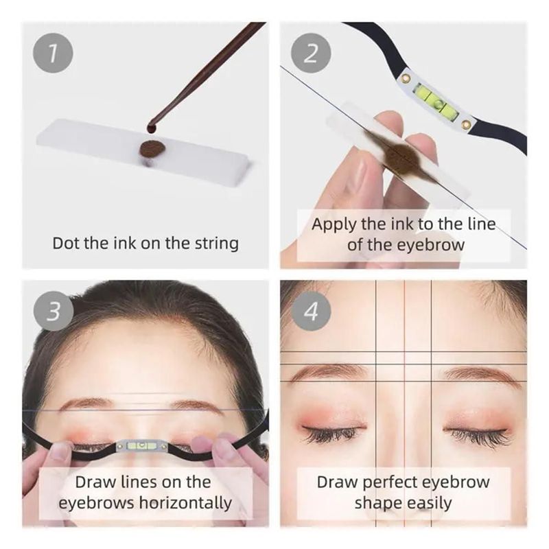Regla de cejas BOLUOYIN para mapeo de microblading y PMU (Negro)