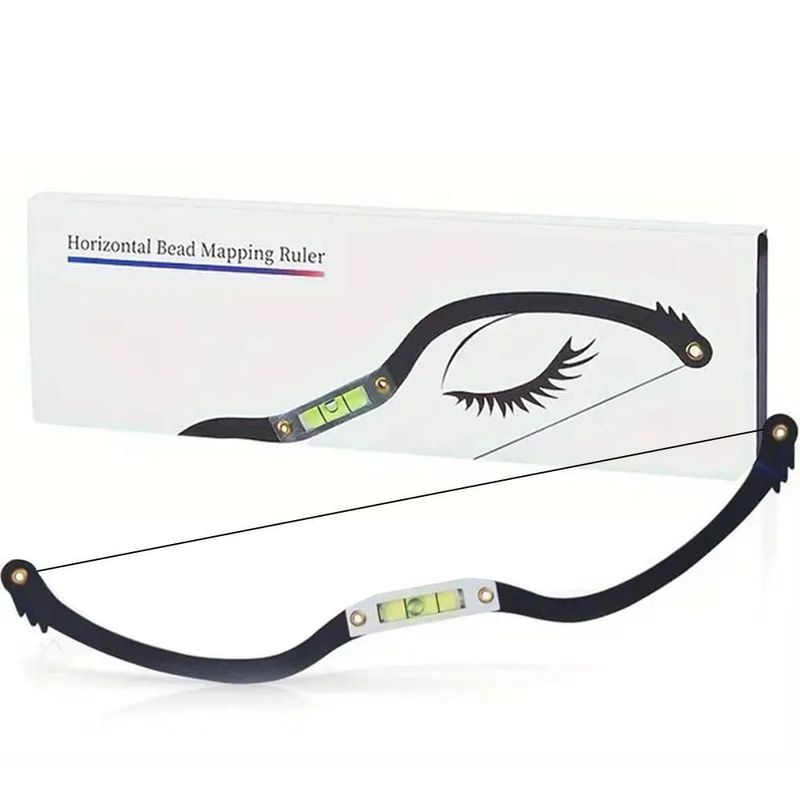 Regla de cejas BOLUOYIN para mapeo de microblading y PMU (Negro)