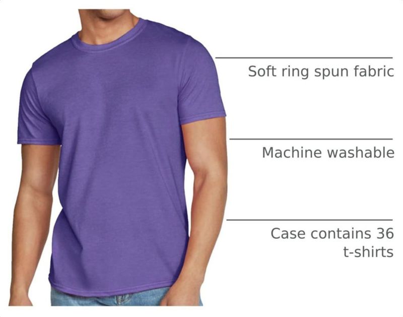 Camiseta Gildan G64000 Softstyle adulto color púrpura jaspeado talla 3XL