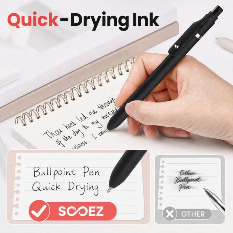 Bolígrafos de bola Sooez 40 unidades negras retráctiles