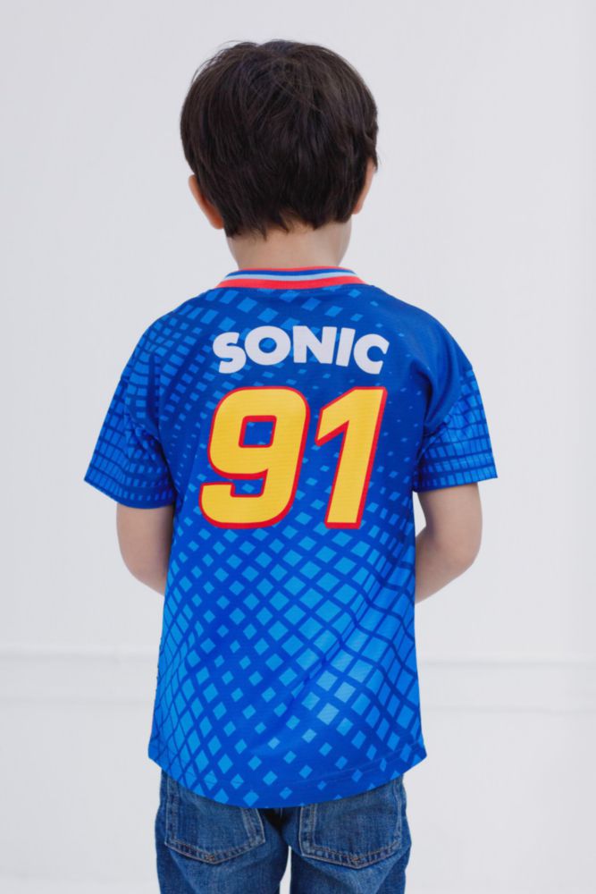 CAMISETA SEGA Sonic Hedgehog para Niños Pequeños Azul Talla 7‑8