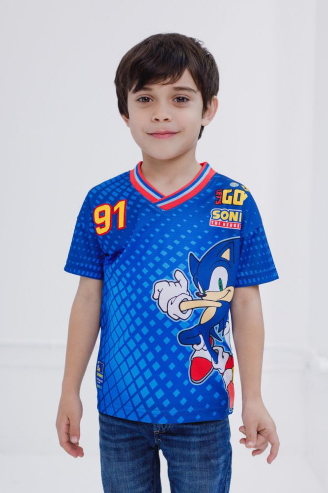 CAMISETA SEGA Sonic Hedgehog para Niños Pequeños Azul Talla 7‑8