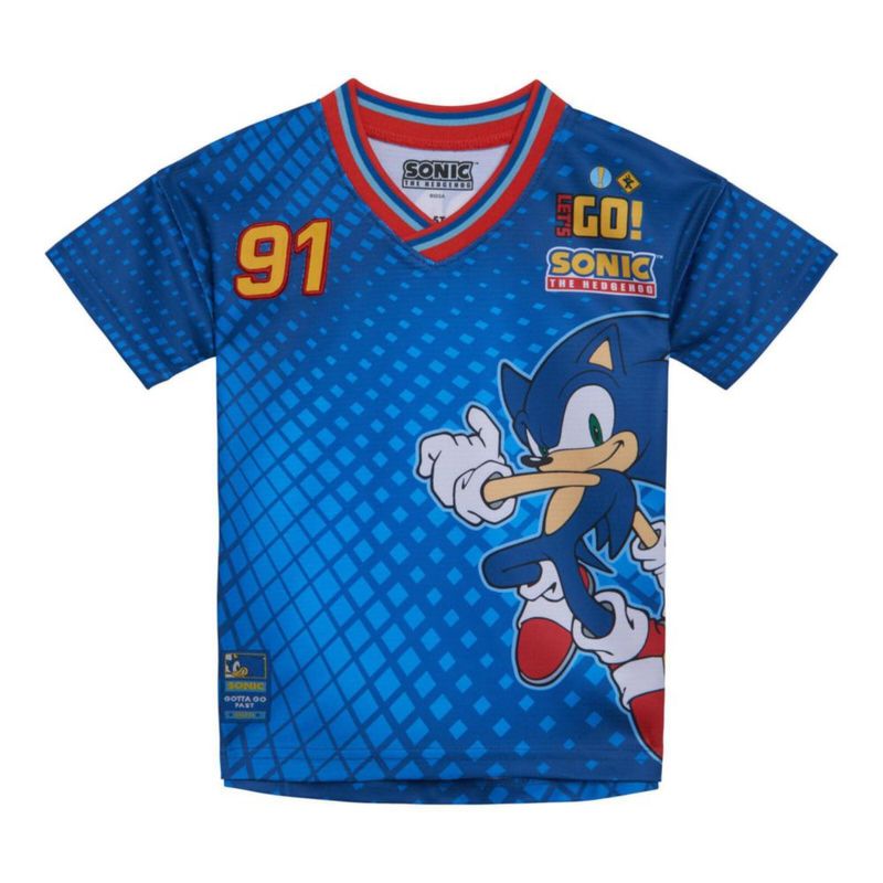 CAMISETA SEGA Sonic Hedgehog para Niños Pequeños Azul Talla 7‑8