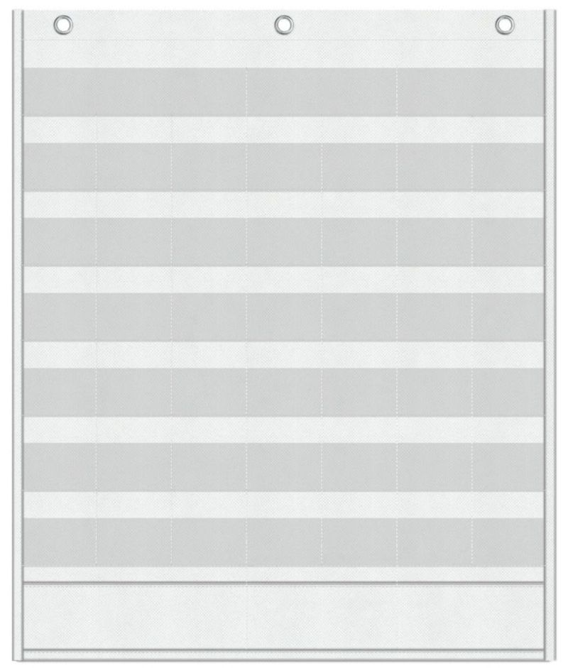 Calendario Yoink de 48 bolsillos blanco para aula