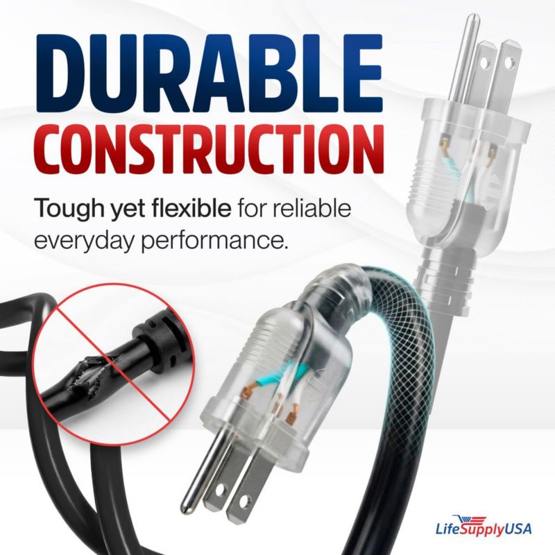 Cable de extensión LifeSupplyUSA 15 m calibre 16/3 13 A 125 V