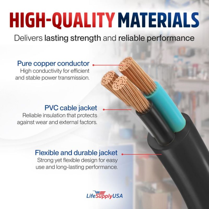 Cable de extensión LifeSupplyUSA 15 m calibre 16/3 13 A 125 V