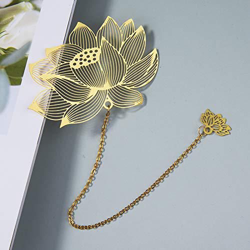 Marcapálogos Fermus de metal dorado con cadena paquete de 4