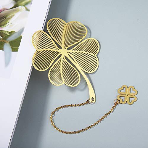 Marcapálogos Fermus de metal dorado con cadena paquete de 4