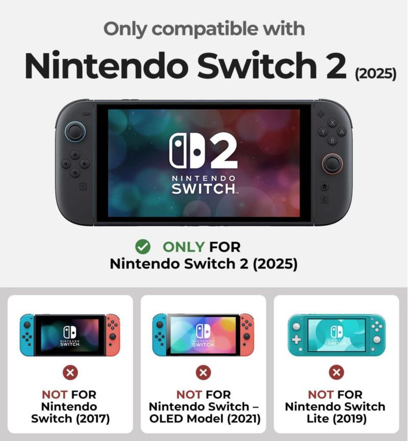 Funda Dexnor para Switch 2 con agarre acoplable soporte y portatarjetas