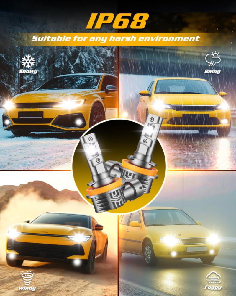 Bombilla LED H11/9005 FORENNER Pack de 4 IP68 impermeable