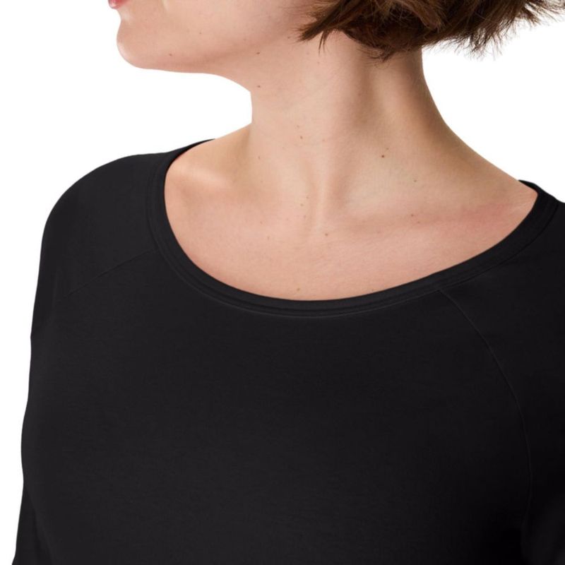 Camiseta Hanes Mujer Talla Grande Negra de Algodón y Elastán