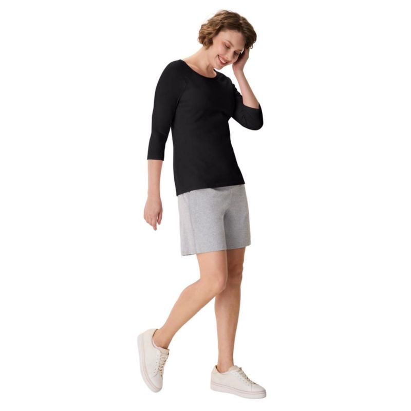 Camiseta Hanes Mujer Talla Grande Negra de Algodón y Elastán