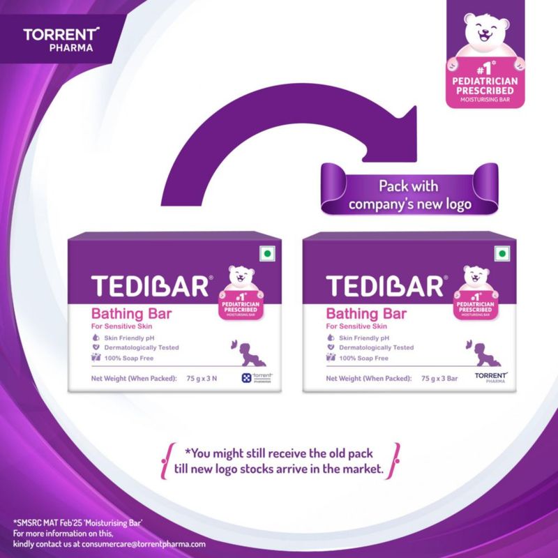 Barra de baño TEDIBAR 75 g x 3 sin jabón