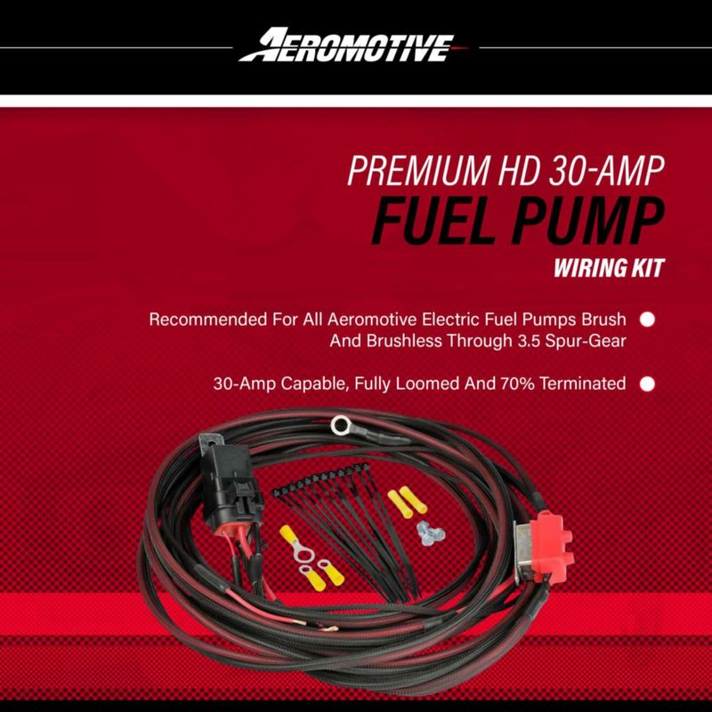 Kit de Relé y Arnés de Cableado para Bomba de Combustible Aeromotive 16307 6 m 30A