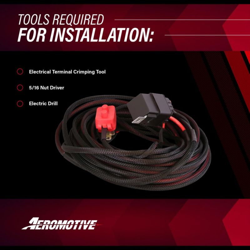 Kit de Relé y Arnés de Cableado para Bomba de Combustible Aeromotive 16307 6 m 30A