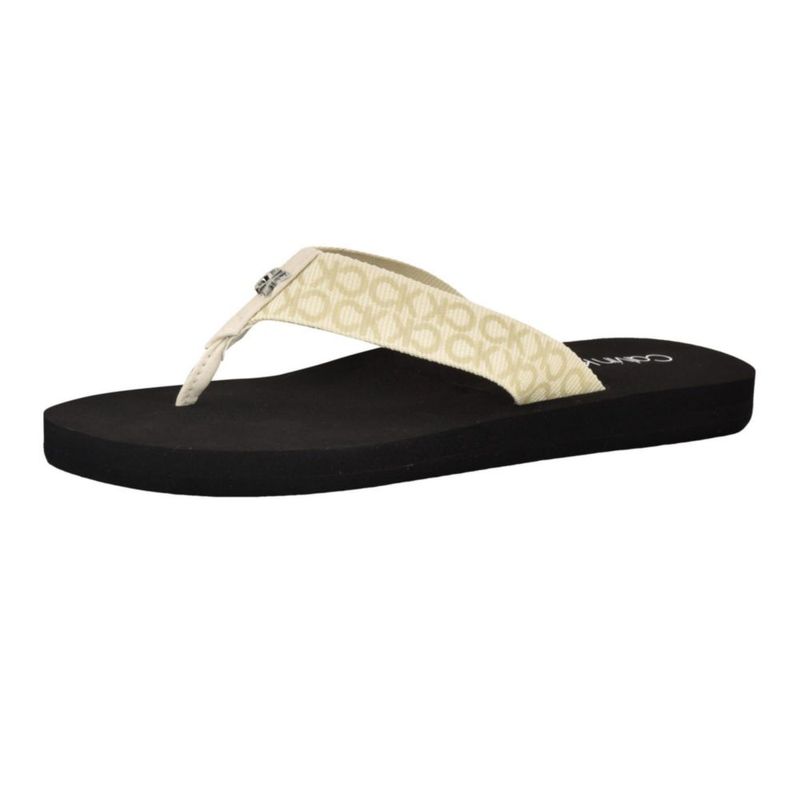 Chancla Calvin Klein Caluha Marfil con logo talla 7 (mujer)