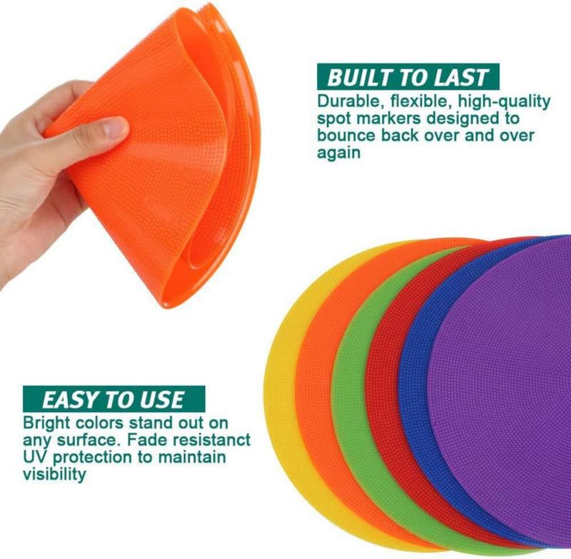 Poly Spots TuXHui 23 cm paquete de 12 marcadores para piso de gimnasio