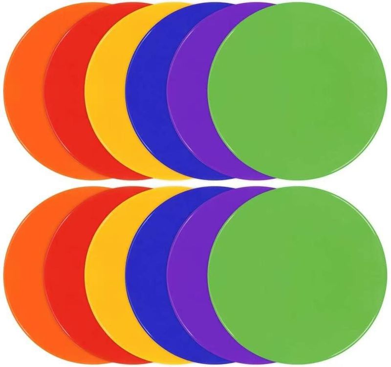 Poly Spots TuXHui 23 cm paquete de 12 marcadores para piso de gimnasio