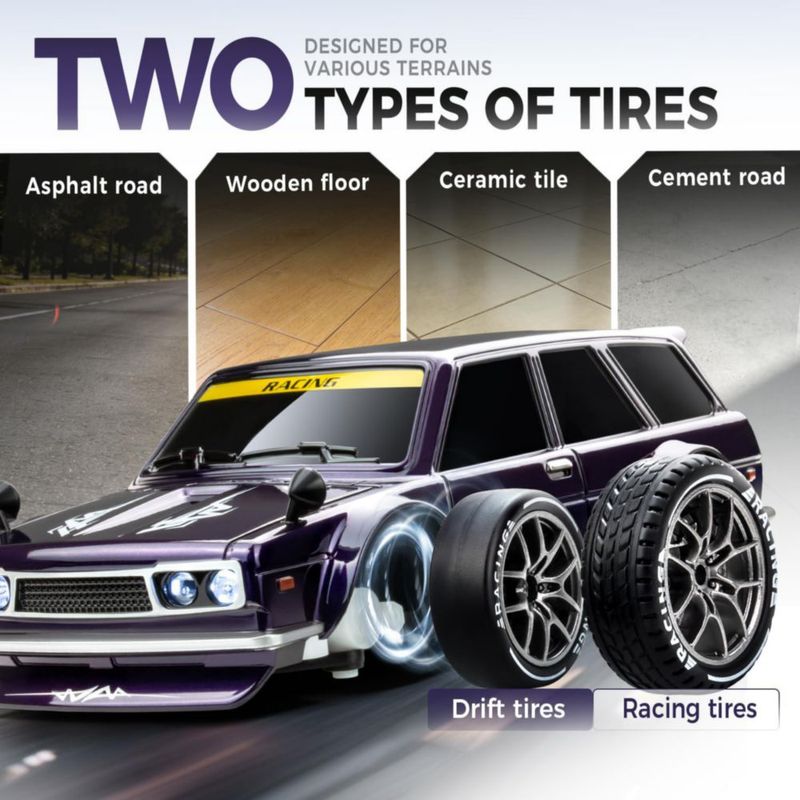 Coche RC de Drift Nowzeth 1/24 Morado con Control Remoto