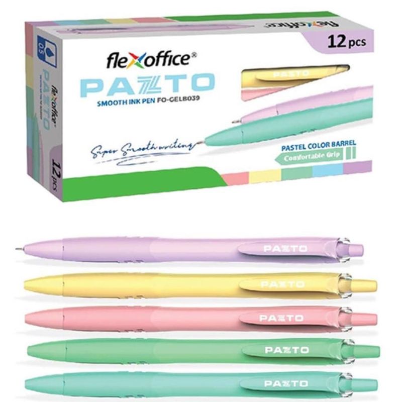 Bolígrafos de bola FLEXOFFICE 0.5 mm azul - paquete de 12