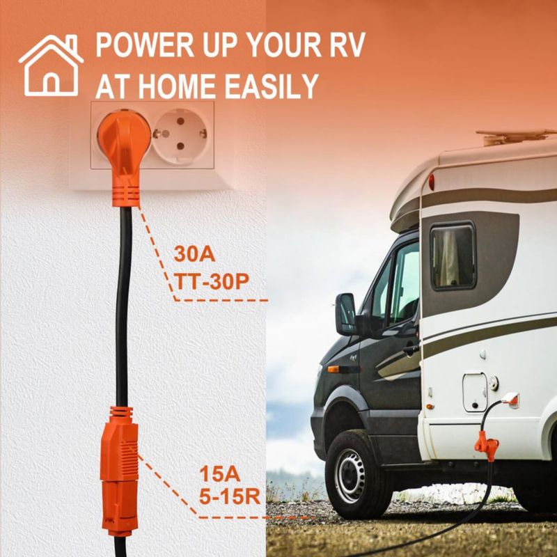 Adaptador para autocaravana Ficstar 30A a 15A TT-30P a 5-15R