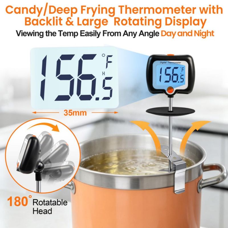 Termómetro digital efengcook de 25 cm con pantalla giratoria