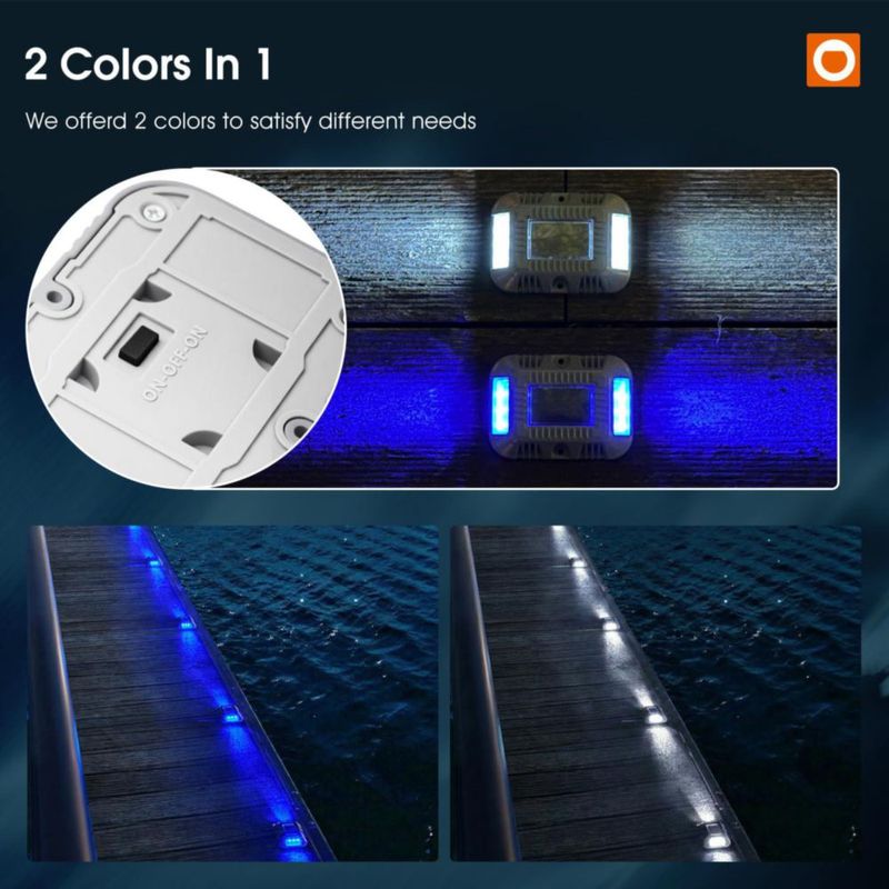 Luces solares para muelle addlon paquete de 8 impermeables IP67