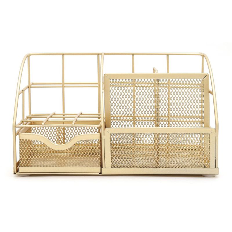 Organizador de Escritorio Exerz 22x15x13 cm Malla Metálica Dorado
