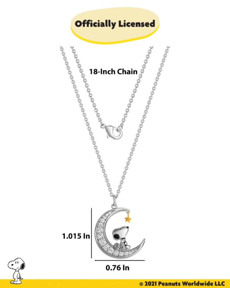 Collar Peanuts 46 cm Snoopy de circonita cúbica