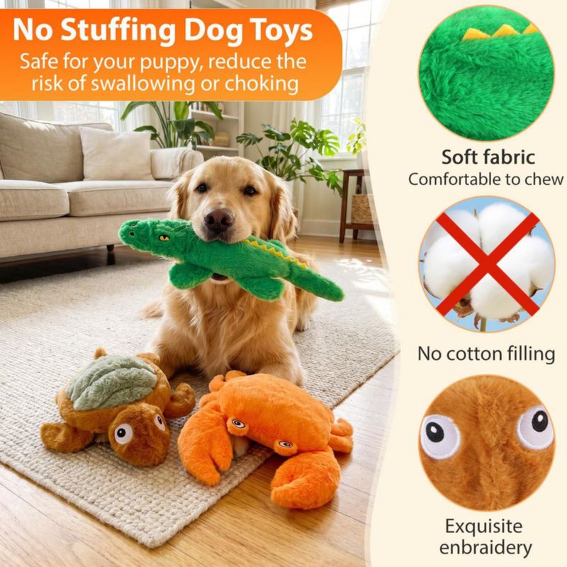 Juguetes para perros Homounter pack de 3 – peluche crujiente con silbido
