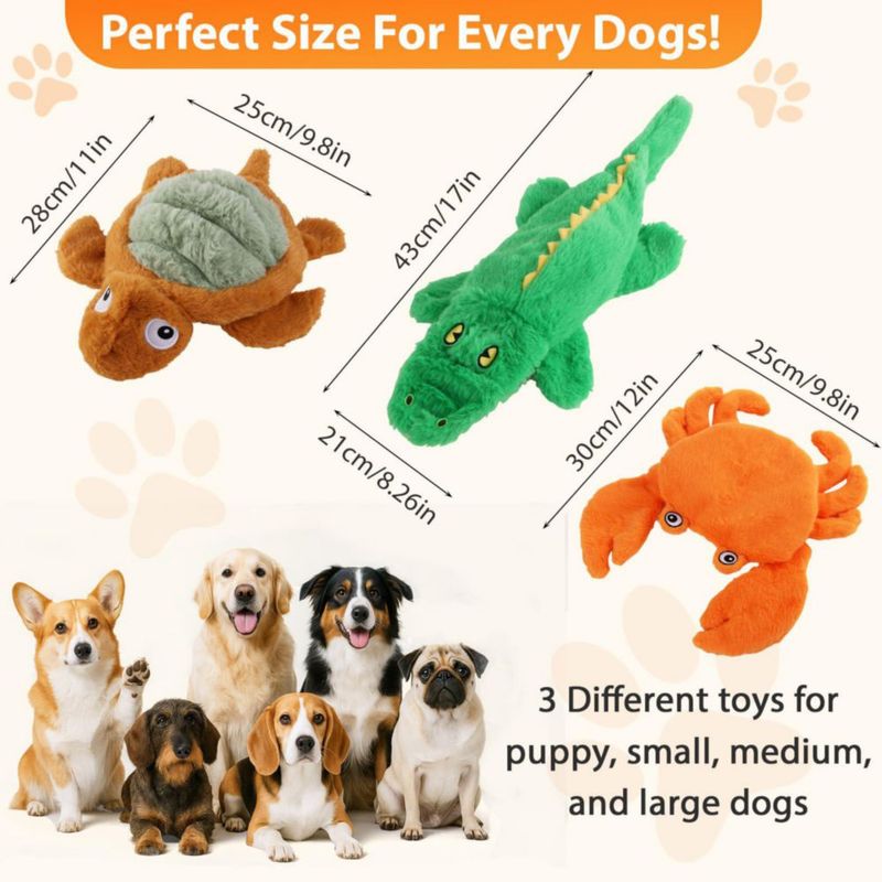 Juguetes para perros Homounter pack de 3 – peluche crujiente con silbido