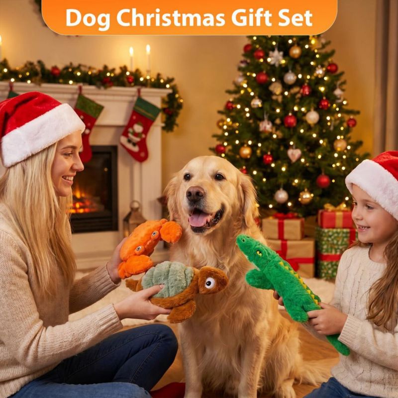 Juguetes para perros Homounter pack de 3 – peluche crujiente con silbido