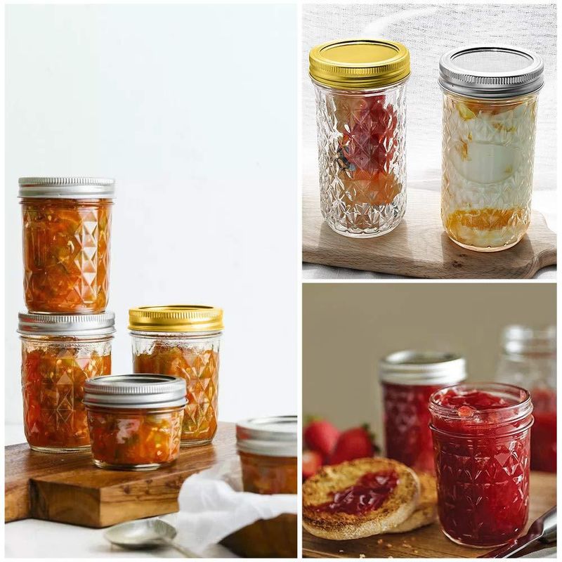 Juego de 12 tarros Mason SPANLA 118 ml‑355 ml con tapas